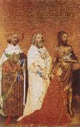 unknow artist The Wilton Diptych,Richard ii presented to the Virgin and Child by his patron Saint John the Baptist and Saints Edward and Edmund china oil painting artist